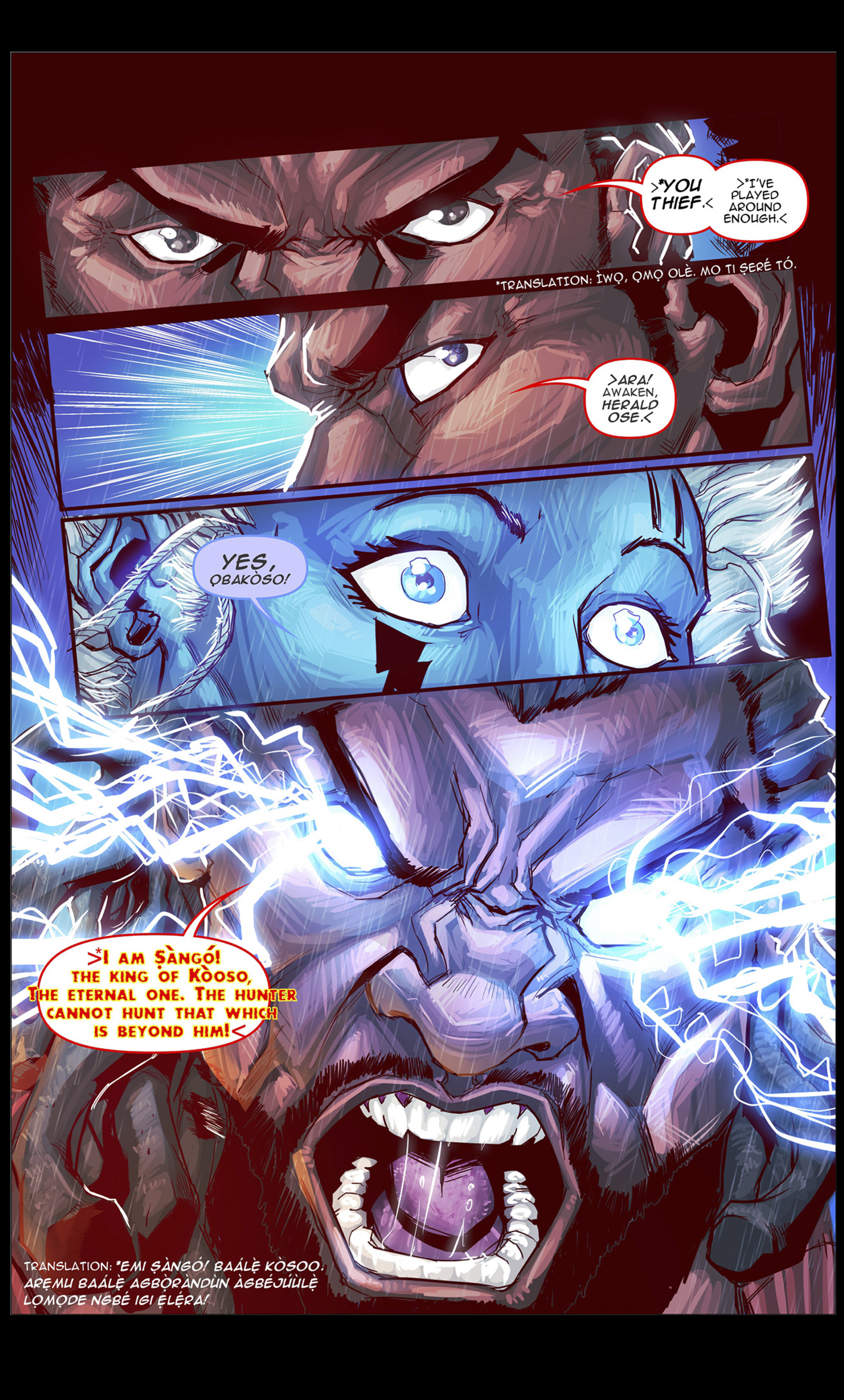 wrath of the god Sango in visionary ascension comic
