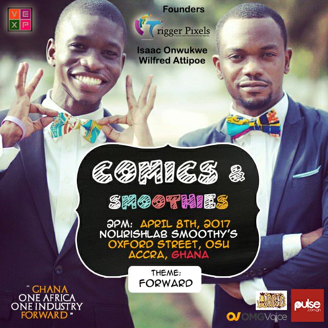 Isaac Onwukwe and Wilfred Attipoe, game developers speakers at comics and smoothies