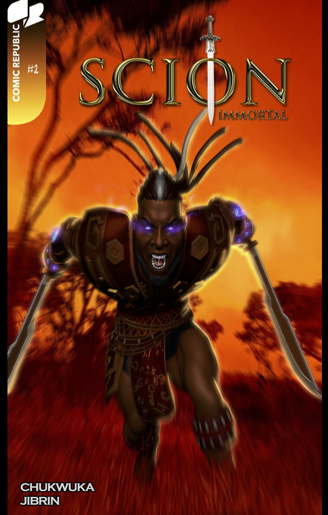 Alternate cover for Scion: Immortal #2 with Alaric, the protagonist. Scion is an African comic published by Comic Republic