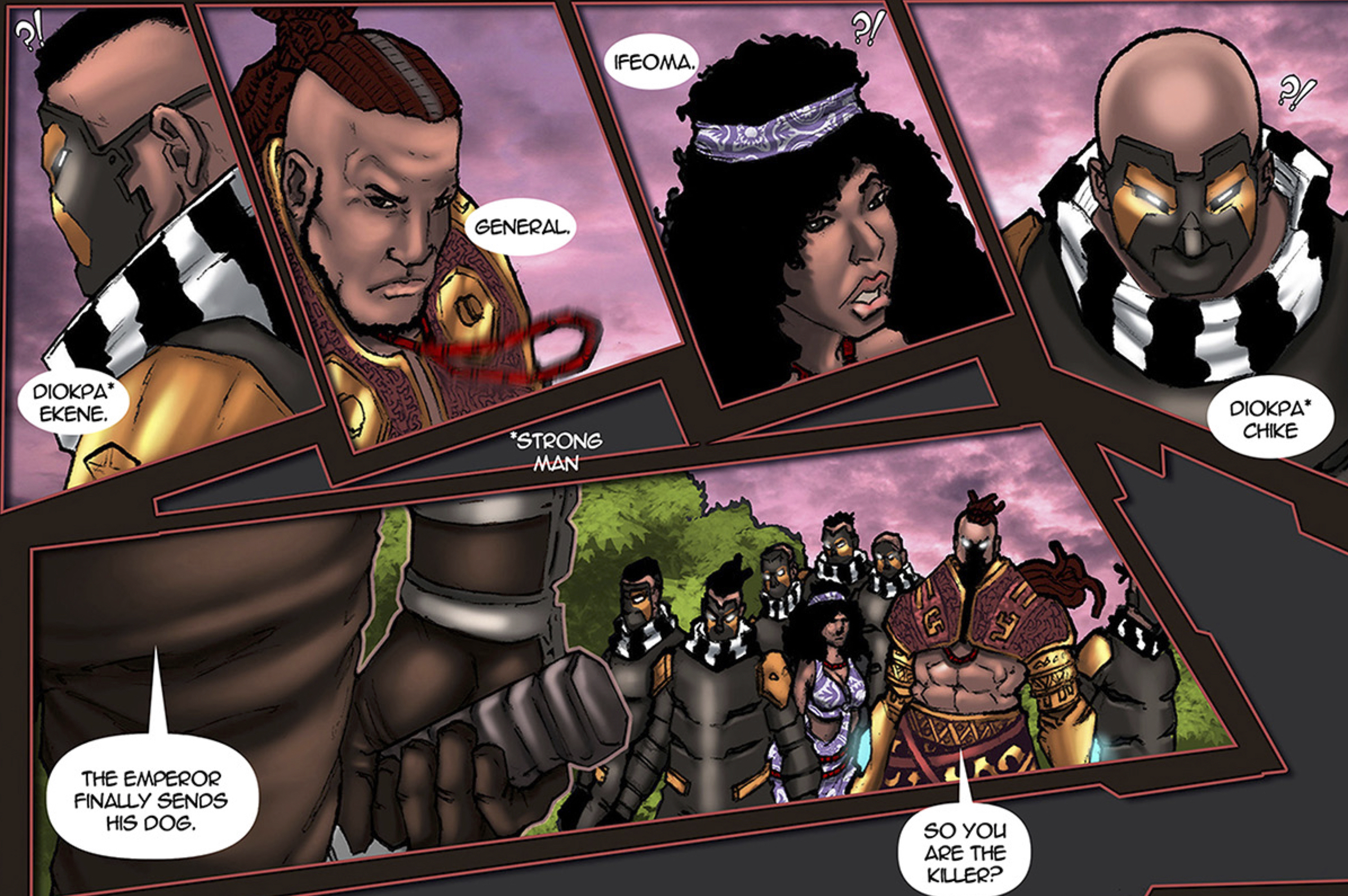 Ifeoma, Alaric and the Diokpas also known as strong men in the African comic, Scion: Immortal published by Comic Republic